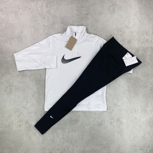 N N Half Zip/ Leggings White/ Black Set Women's